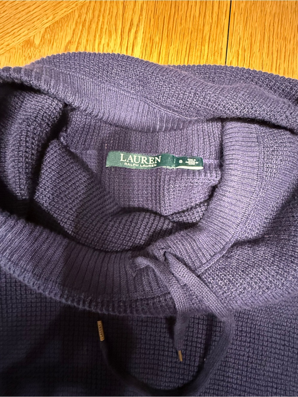 Ralph Lauren Navy Cowl Neck Sweater with Drawstring - Picture 8 of 10